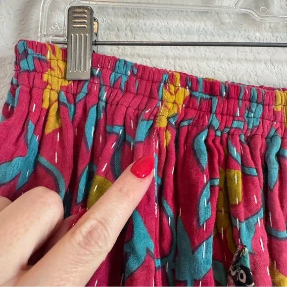 Jaded Gypsy Kantha Patchwork Floral Boho Festival Pockets Maxi Skirt Free Size - Picture 6 of 12